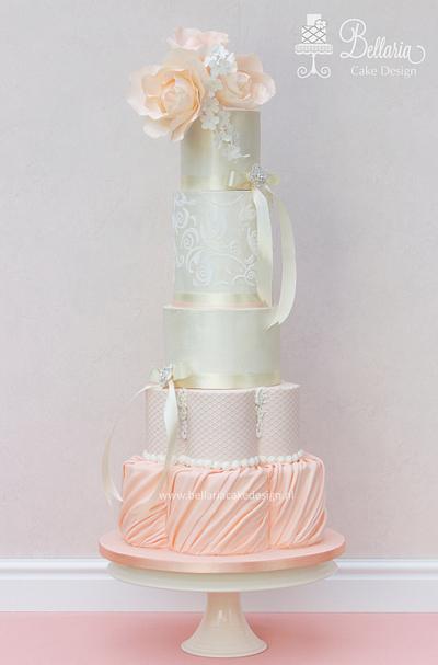 Springly pastel lustre wedding cake - Cake by Bellaria Cake Design 