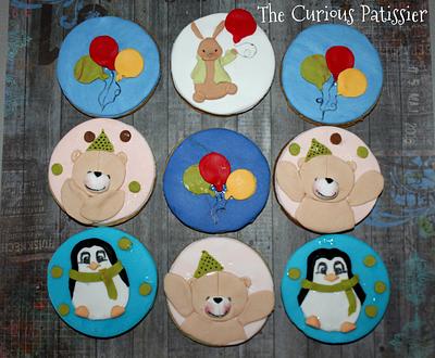 Cookies with bunnies, balloons, teddy bears and penguins - Cake by The Curious Patissier