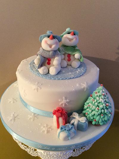 Two very jolly snowmen - Cake by Popsue