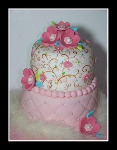 Hand Painted Baby Shower - Cake by SassyCakesandMore