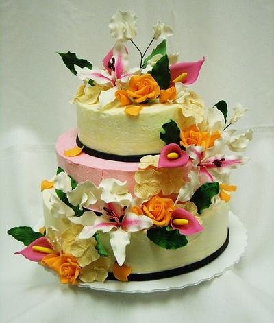 Floaral Cascade - Cake by Kara Andretta - Kara's Couture Cakes