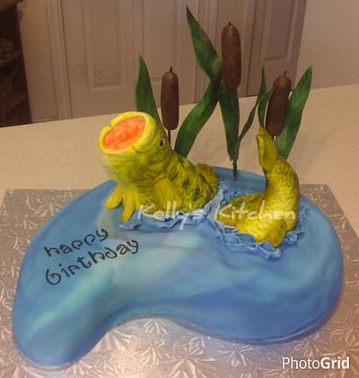 Bass fish birthday cake - Cake by Kelly Stevens