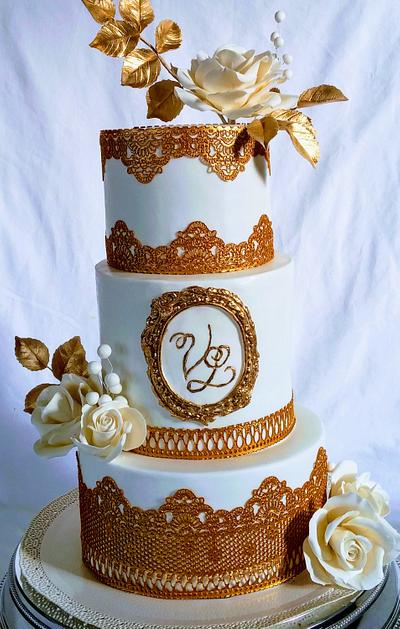 Golden wedding - Cake by alenascakes