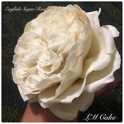 Romantic ivory english rose for wedding cake - Cake by Lisa Templeton