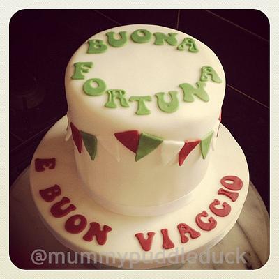 Buona Fortuna - Good luck moving to Italy  - Cake by Mummypuddleduck