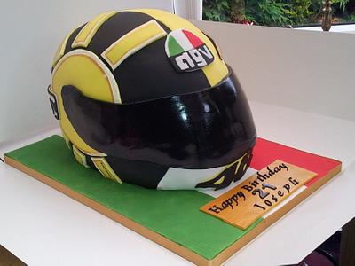 Valentino Rossi life sized replica Gothic design helmet - Cake by Dellissima