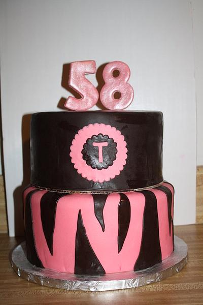 Brown and pink zebra cake - Cake by Jennifer