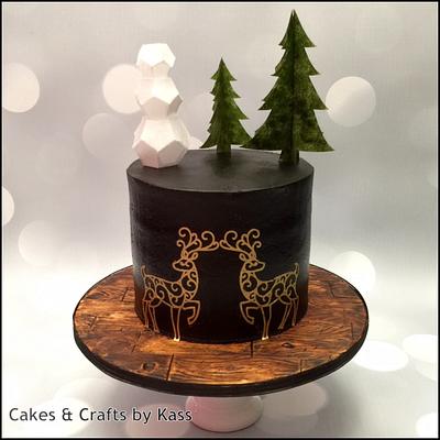 Modern Winter Wafer Buttercream Cake  - Cake by Cakes & Crafts by Kass 