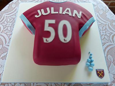 West Ham United Football Shirt cake - Cake by Angel Cake Design