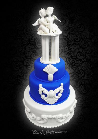 Синий свадебный торт - Cake by Pavel