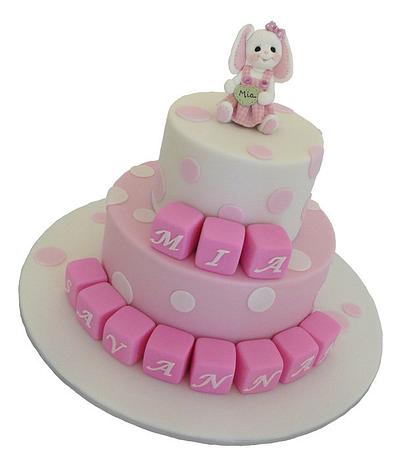 Rabbit Alphabet Block Cake - Cake by SugarOwlCakes