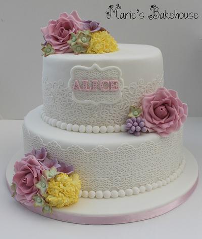 Alice- a cake for my Gran's 90th birthday - Cake by Marie's Bakehouse
