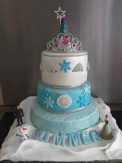 Frozen tiered cake  - Cake by For Cakes Sake