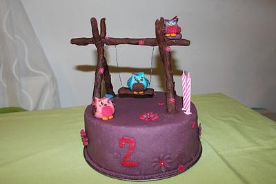 small owl on a swing - Cake by martipa