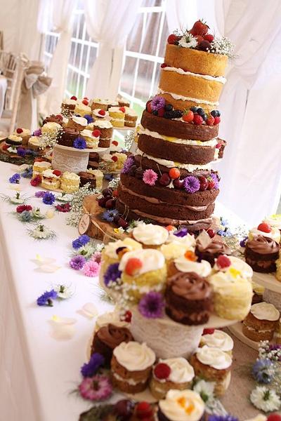 Naked Cake with 150 mini naked cakes !  - Cake by The Stables Pantry 
