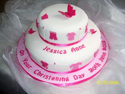 Washing Line Christening Cake - Cake by Totally Scrumptious