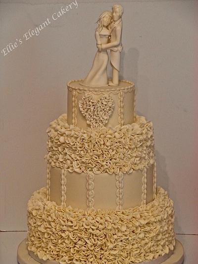 wedding ruffles - Cake by Ellie @ Ellie's Elegant Cakery