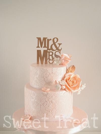 Pearly wedding cake  - Cake by NSafwat