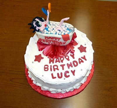 Birthday Cake with Betty Boop Cake topper. - Cake by WANDA