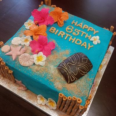 Hawaiian Luau - Cake by ThePaintedFlour