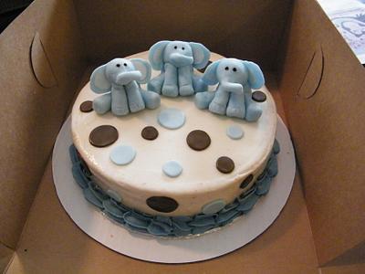 Baby Elephant Shower Cake - Cake by Christa