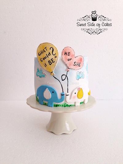 A gender reveal cake - Cake by Sweet Side of Cakes by Khamphet 