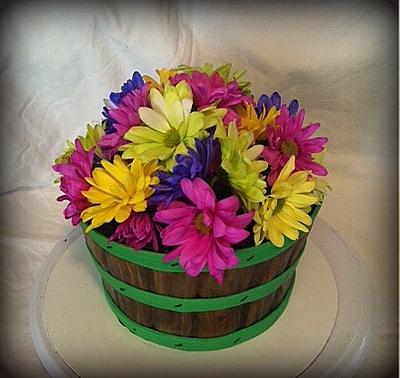 Bushel Basket of Spring Flowers Birthday Cake - Cake by Angel Rushing