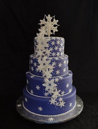 Sparkling Snowflakes on Royal Purple - Cake by Alisa Seidling