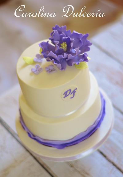 Purple peony cake - Cake by carolina paz