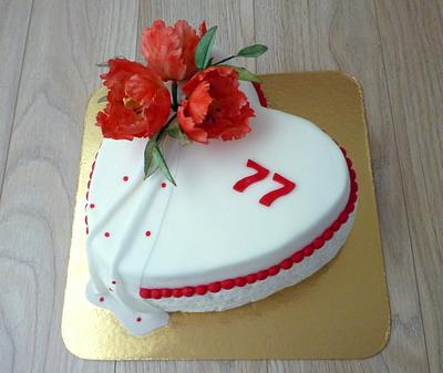 Red & white  - Cake by Janka