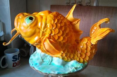 1st Attempt at Koi Carp - Cake by realdealuk