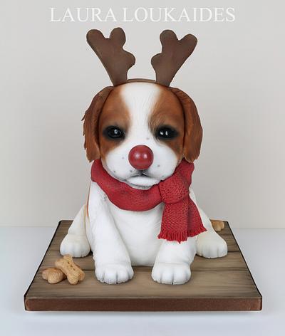 Rudy the Red-Nosed Puppy - Cake by Laura Loukaides