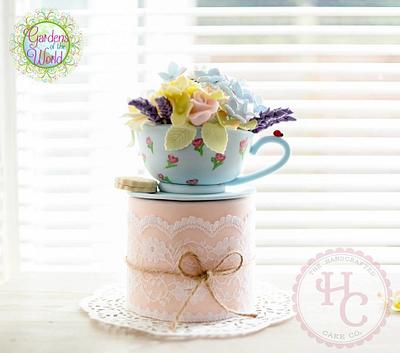 English Garden in a teacup - Gardens of the World Cake Collaboration - Cake by thehandcraftedcake