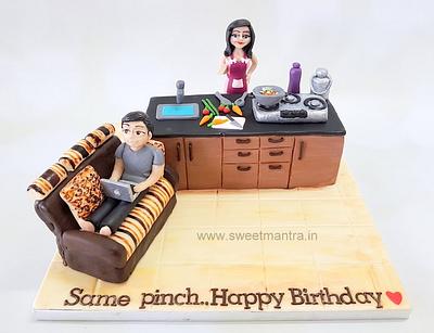 Husband Wife birthday cake - Cake by Sweet Mantra Homemade Customized Cakes Pune