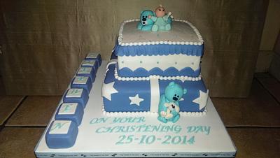teddy bear christening cake - Cake by Red Alley Cakes (Alison Rankin)