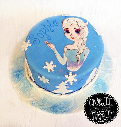 Hand Painted Frozen Cake - Cake by Josie Durney