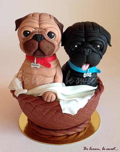 Pugs Cake topper - Cake by Luz Igneson