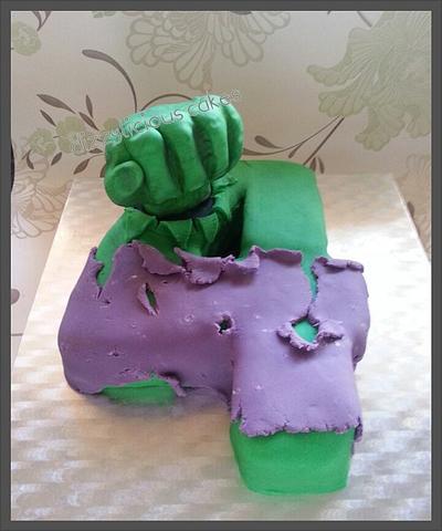 hulk number 4 cake - Cake by Dizzylicious