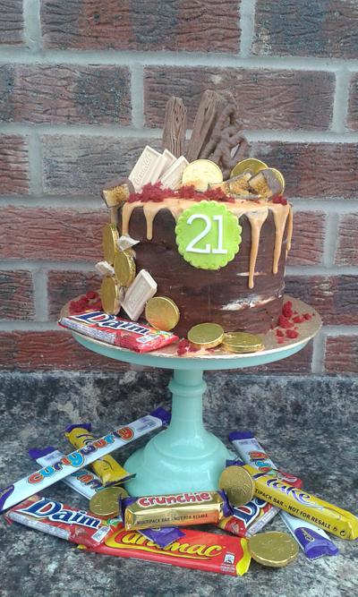 21st Birthday Drip cake - Cake by Karen's Kakery