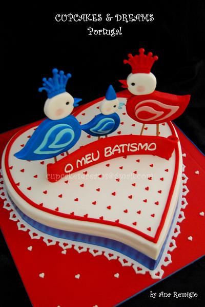 CHRISTENING LOVE BIRDS - Cake by Ana Remígio - CUPCAKES & DREAMS Portugal