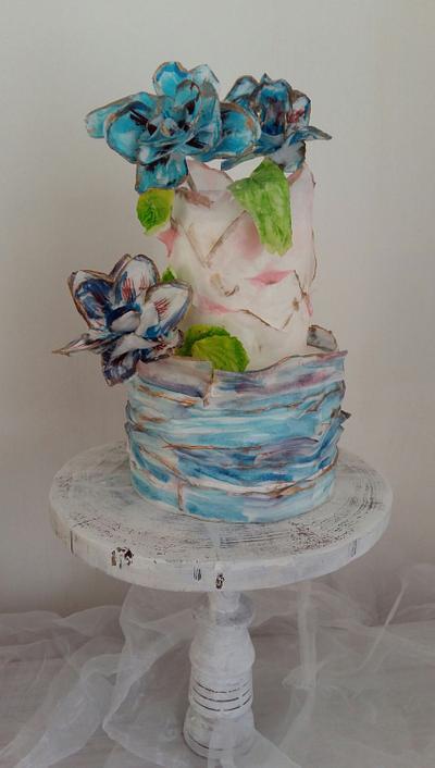 Niebieski ślubny  - Cake by Ewa