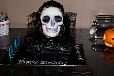 Grimm Reaper Halloween Birthday Cake - Cake by Sherry Webb