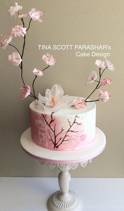 Cherry Blossoms  - Cake by Tina Scott Parashar's Cake Design