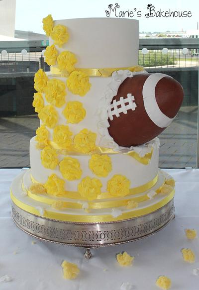 American Football Wedding Cake - Cake by Marie's Bakehouse