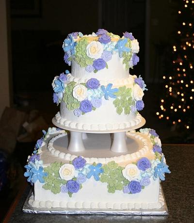My first tiered cake - Cake by Laura Willey