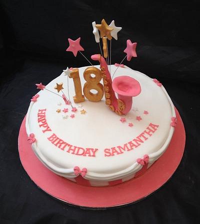 Pink Saxophone Cake - Cake by Caron Eveleigh