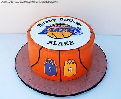 LA Lakers Basketball Cake - Cake by Angela, SugarSweetCakes&Treats