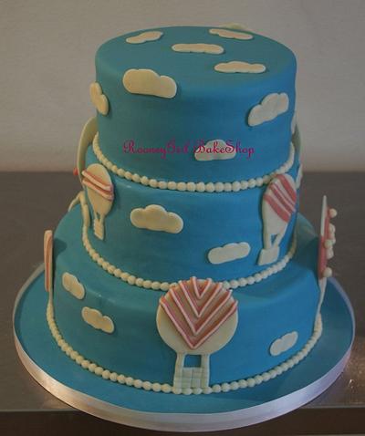 Hot Air Balloon Baby Shower Cake - Cake by Maria @ RooneyGirl BakeShop