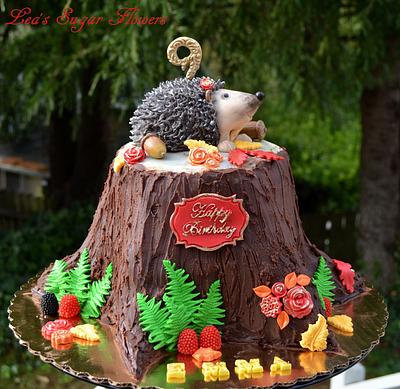Hedgehog Birthday Cake - Cake by Lea's Sugar Flowers