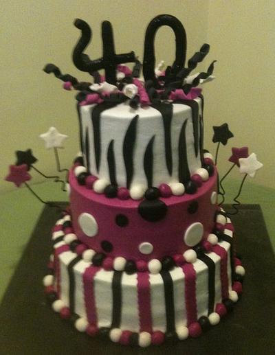 40th Birthday Cake - Cake by Tracy's Custom Cakery LLC